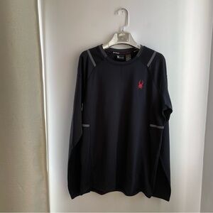 Spyder Black Long Sleeves Workout Top Crew Neck size S
